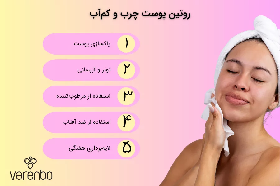 روتین مراقبت از پوست چرب و کم‌آب