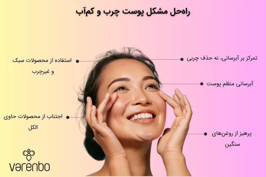 راه‌حل مشکل پوست چرب و کم‌آب چیست؟